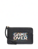 Coach Corner Zip Wristlet With Pac Man Game Over