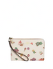 Coach Corner Zip Wristlet With Spaced Floral Field Print