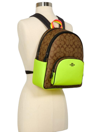 Coach Court Backpack In Colorblock Signature Canvas