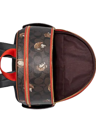 coach black and red backpack floral Coach Black Leather Tote with