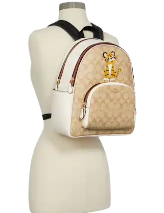 Coach Court Backpack In Signature Canvas With Tiger