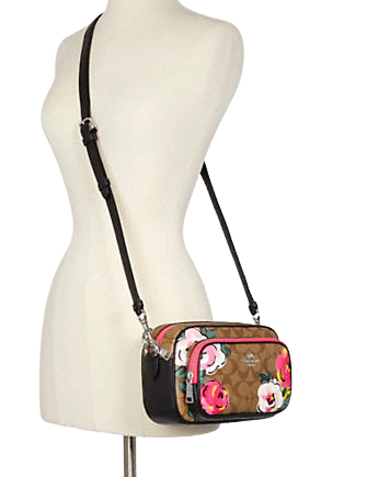 Coach Court Crossbody In Signature Canvas With Vintage Rose Print