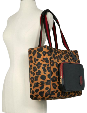 Coach Court Tote With Leopard Print