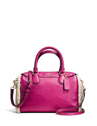 Coach Mini Bennett Satchel in Shearling and Leather