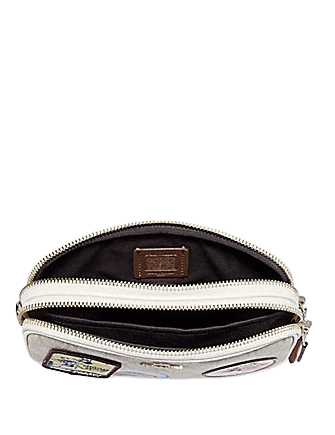 Coach Crossbody Pouch in Signature Canvas with Minnie Patches