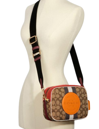 Coach Dempsey Camera Bag In Signature Jacquard With Stripe And Coach Patch