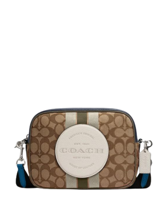 Coach Dempsey Camera Bag In Signature Jacquard With Stripe And Coach Patch