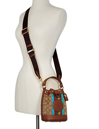 Coach Dempsey Drawstring Bucket 15 In Signature Jacquard With Coach Dempsey Drawstring Bucket 15 In Signature Jacquard With