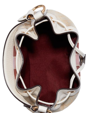 Coach Dempsey Drawstring Bucket Bag In Signature Jacquard With Stripe And Coach Patch