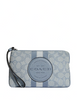 Coach Dempsey Large Corner Zip Wristlet In Signature Jacquard With Stripe And Coach Patch