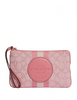 Coach Dempsey Large Corner Zip Wristlet In Signature Jacquard With Stripe And Coach Patch