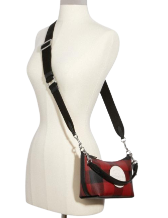 Coach Dempsey Shoulder Bag With Buffalo Plaid Print And Coach Patch