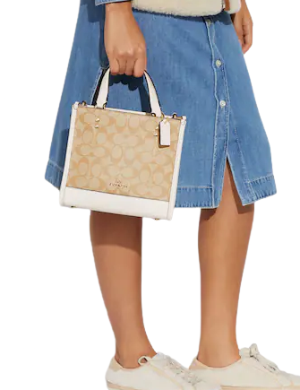Coach Dempsey Tote 22 In Signature Canvas