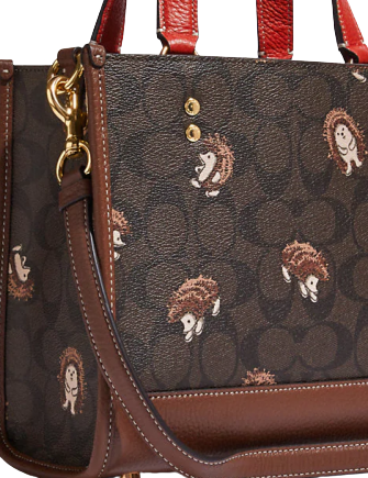 Coach Dempsey Tote 22 In Signature Canvas With Hedgehog Print