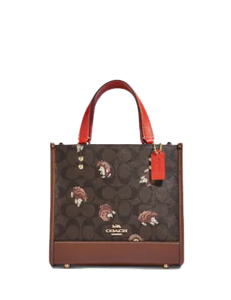 Coach Dempsey Tote 22 In Signature Canvas With Hedgehog Print