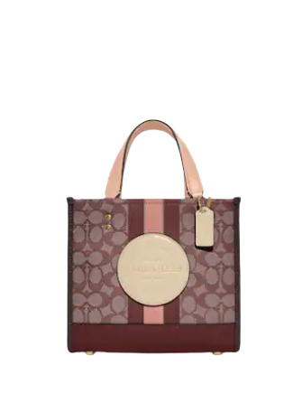 Coach Dempsey Tote 22 In Signature Jacquard With Stripe And Coach Coach Dempsey Tote 22 In Signature Jacquard With Stripe And Coach