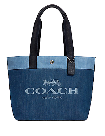 Coach Denim Tote With Horse and Carriage