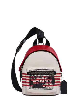 Coach Disney Mickey Mouse X Keith Haring Small West Backpack Crossbody