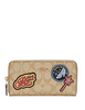 Coach Disney X Accordion Zip Wallet In Signature Canvas With Patches