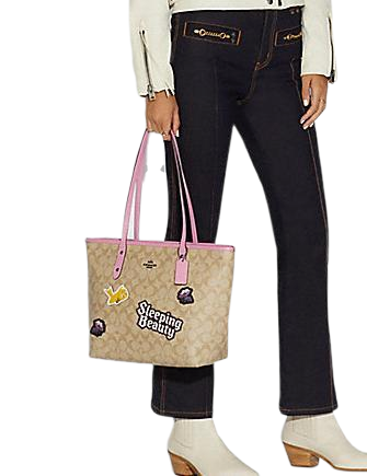 Coach Disney X City Zip Tote In Signature Canvas With Sleeping Beauty