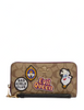 Coach Disney X Coach Long Zip Around Wallet In Signature Canvas With Patches