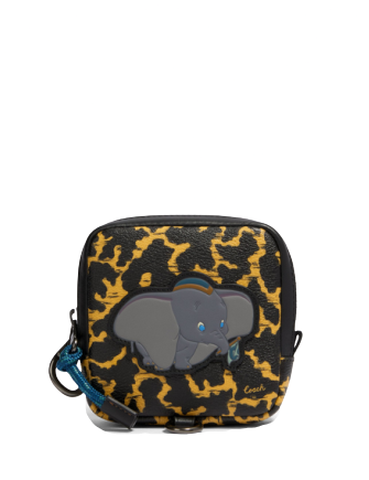 Coach Disney X Coach Square Hybrid Pouch With Wavy Animal Print And Dumbo