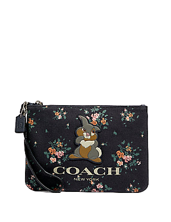 Coach Disney X Gallery Pouch With Rose Bouquet and Thumper