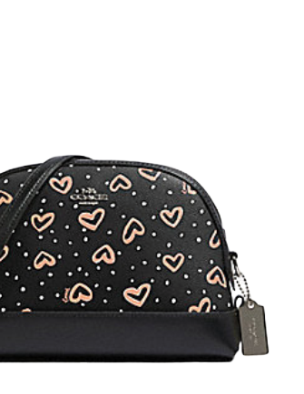 Coach Dome Crossbody With Crayon Heart Print