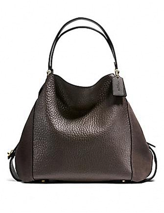 Coach Edie 42 Mixed Leather Shoulder Bag