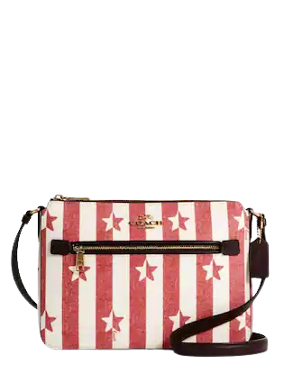 Coach Gallery File Bag With Stripe Star Print
