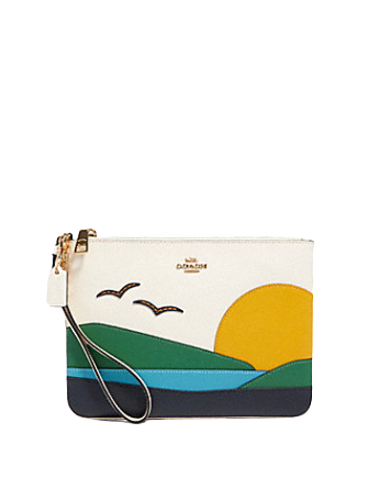 Coach Gallery Pouch With Sunset Motif