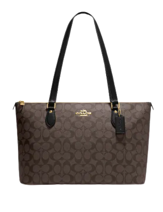 COACH Women's Gallery Tote Bag In Signature Canvas Brown