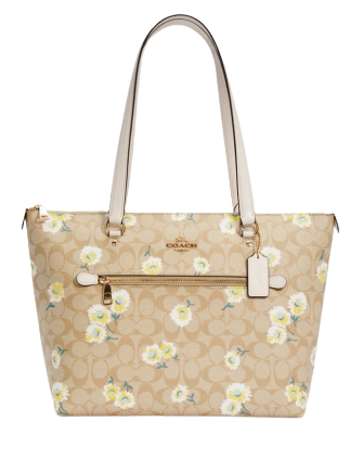 Coach Gallery Tote In Signature Canvas With Daisy Print