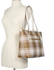 Coach Gallery Tote In Signature Canvas With Hunting Fishing Plaid Print