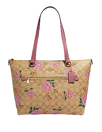 Coach Gallery Tote in Signature Canvas With Prairie Rose Print