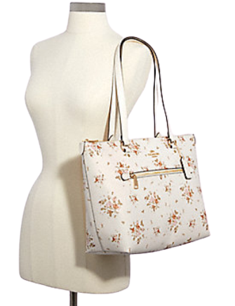 Coach Gallery Tote With Rose Bouquet Print