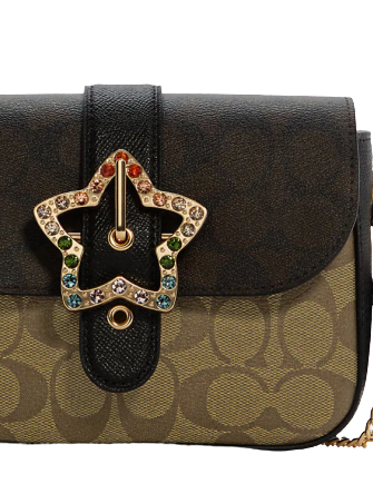 Coach Gemma Crossbody In Blocked Signature Canvas With Star Buckle