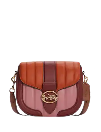 Coach Georgie Saddle Bag With Colorblock Puffy Quilting