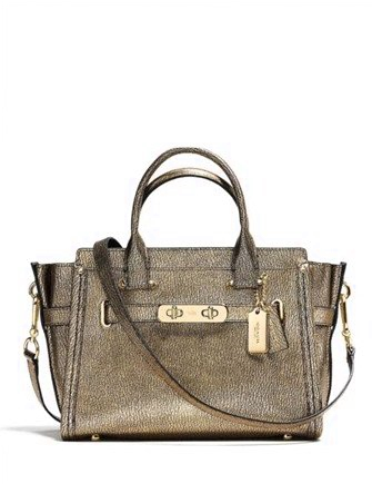 Coach Swagger 27 Pebbled Leather Carryall Satchel