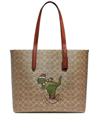 Coach Holiday Rexy Signature Print Highline Tote