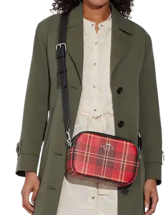 Coach Jamie Camera Bag With Tartan Plaid Print