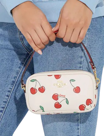 Coach Jamie Wristlet With Heart Cherry Print