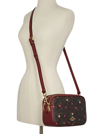 Coach Jes Crossbody In Signature Canvas With Heart Petal Print