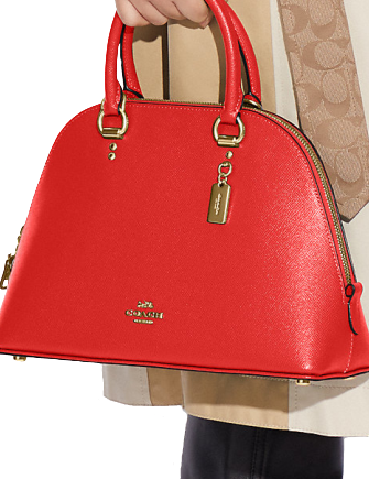 Katy satchel in signature canvas red deals