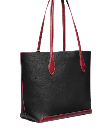Coach Colorblock Leather Kia Logo Tote Bag Black