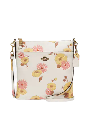 Kitt messenger crossbody with watercolor floral print Clearance