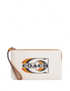 Coach Large Corner Zip Wristlet With Coach Stamp