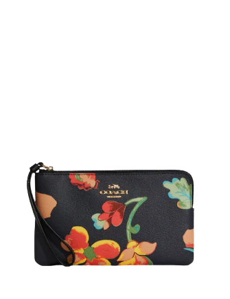 日本未入荷 Coach Large Corner Zip Wristlet CBB79 フルーツ柄 Coach Large Corner Zip Wristlet With Dreamy Land Floral