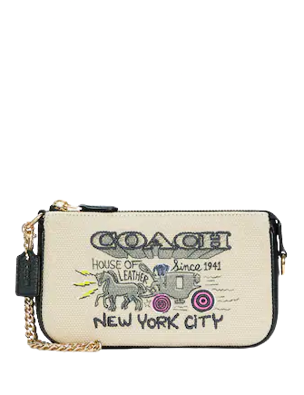 Coach Large Wristlet With Art School Graphic