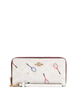 Coach Long Zip Around Wallet In Signature Canvas With Racquet Print